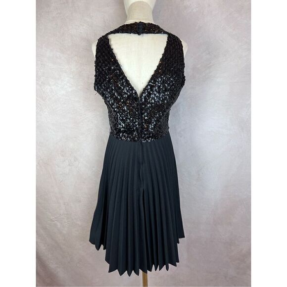 Vintage 50s Cocktail Dress Black Sequin Pleated Cocktail dress by Sherbet Origin - Picture 4 of 7